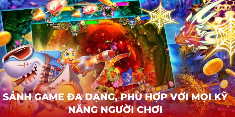 Sảnh game đa dạng, phù hợp với mọi kỹ năng người chơi